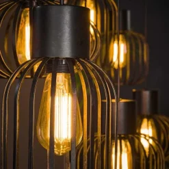 Cage 6-lichts Hanglamp Charcoal zwart