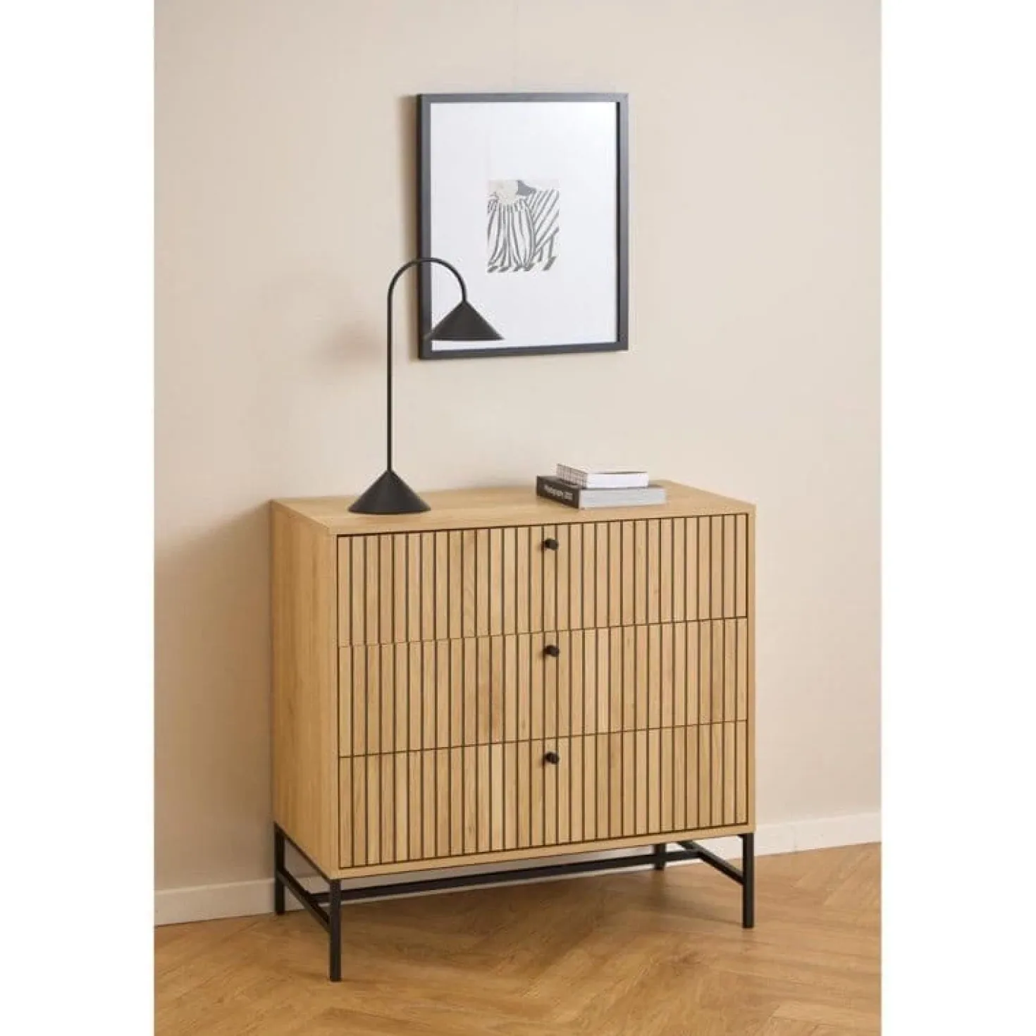 Calmera Ladekast Naturel 3 lade 80cm