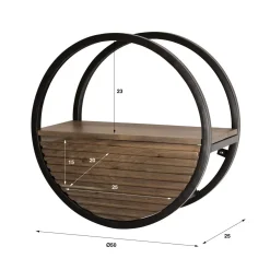 Calro Wandrek 1 lade Acaciahout bruin 50cm