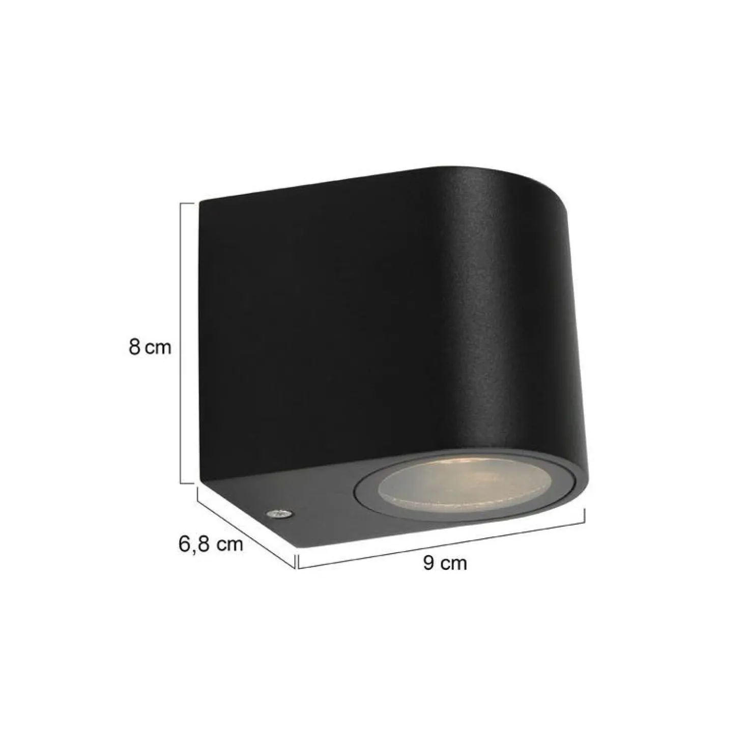 Carcer 1-lichts Buitenlamp rond Zwart inclusief lichtbron