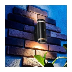Carcer 2-lichts Buitenlamp rond Zwart Schemer sensor
