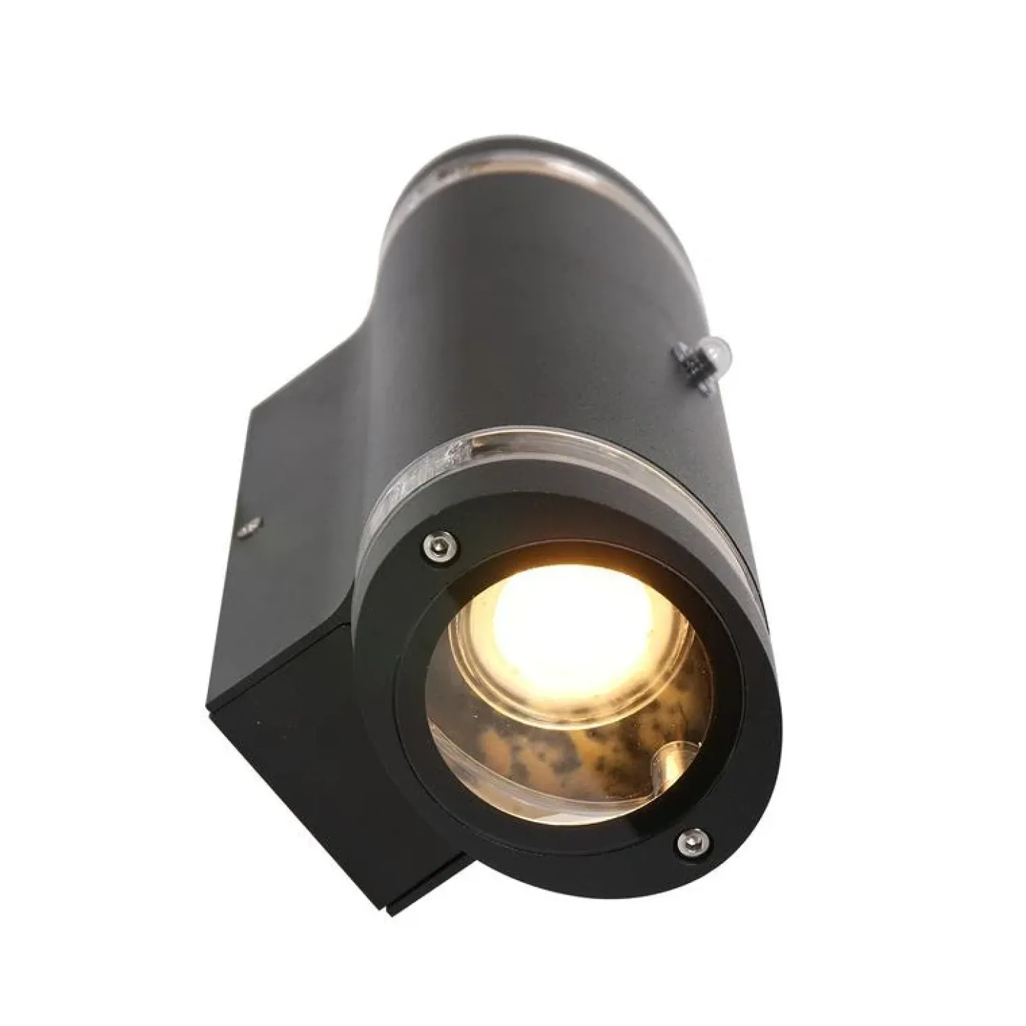Carcer 2-lichts Buitenlamp rond Zwart Schemer sensor