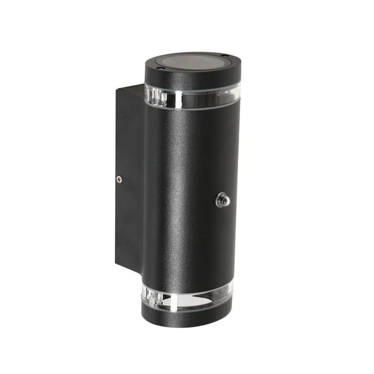 Carcer 2-lichts Buitenlamp rond Zwart Schemer sensor