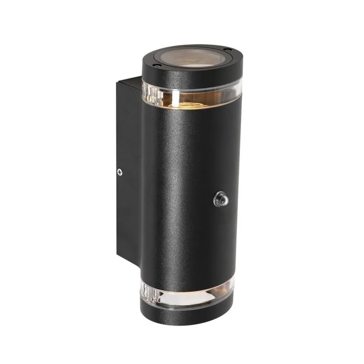 Carcer 2-lichts Buitenlamp rond Zwart Schemer sensor