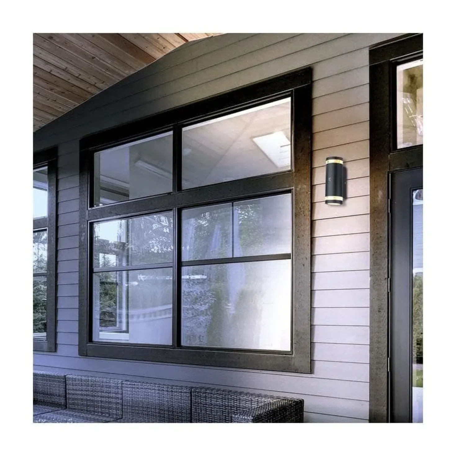 Carcer 2-lichts Buitenlamp rond Zwart Schemer sensor