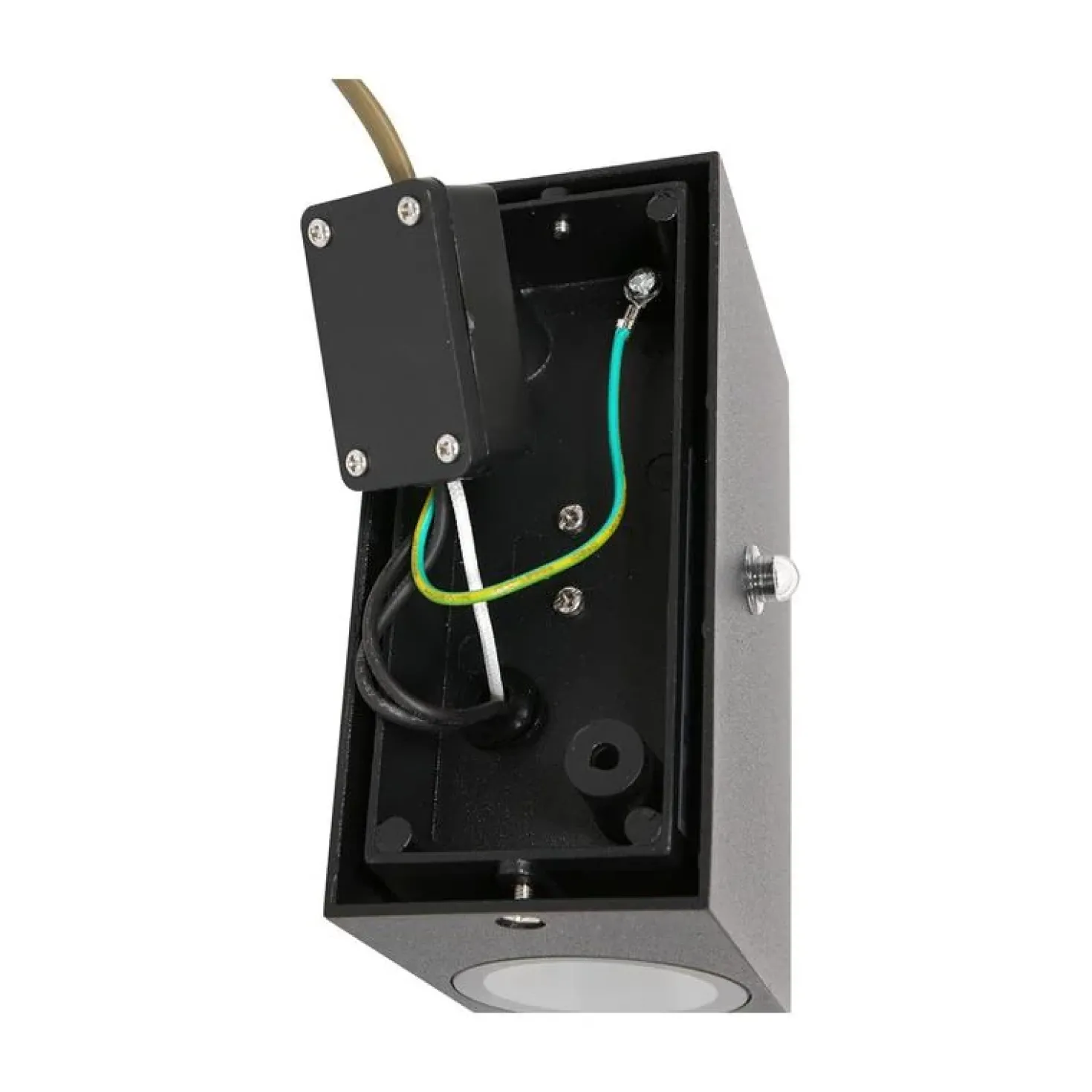 Carcer 2-lichts Buitenlamp vierkant Zwart Schemer sensor