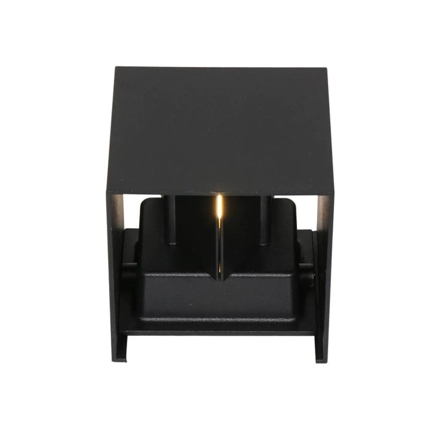 Carcer 2-lichts Buitenlamp vierkant XL Zwart Schemer sensor