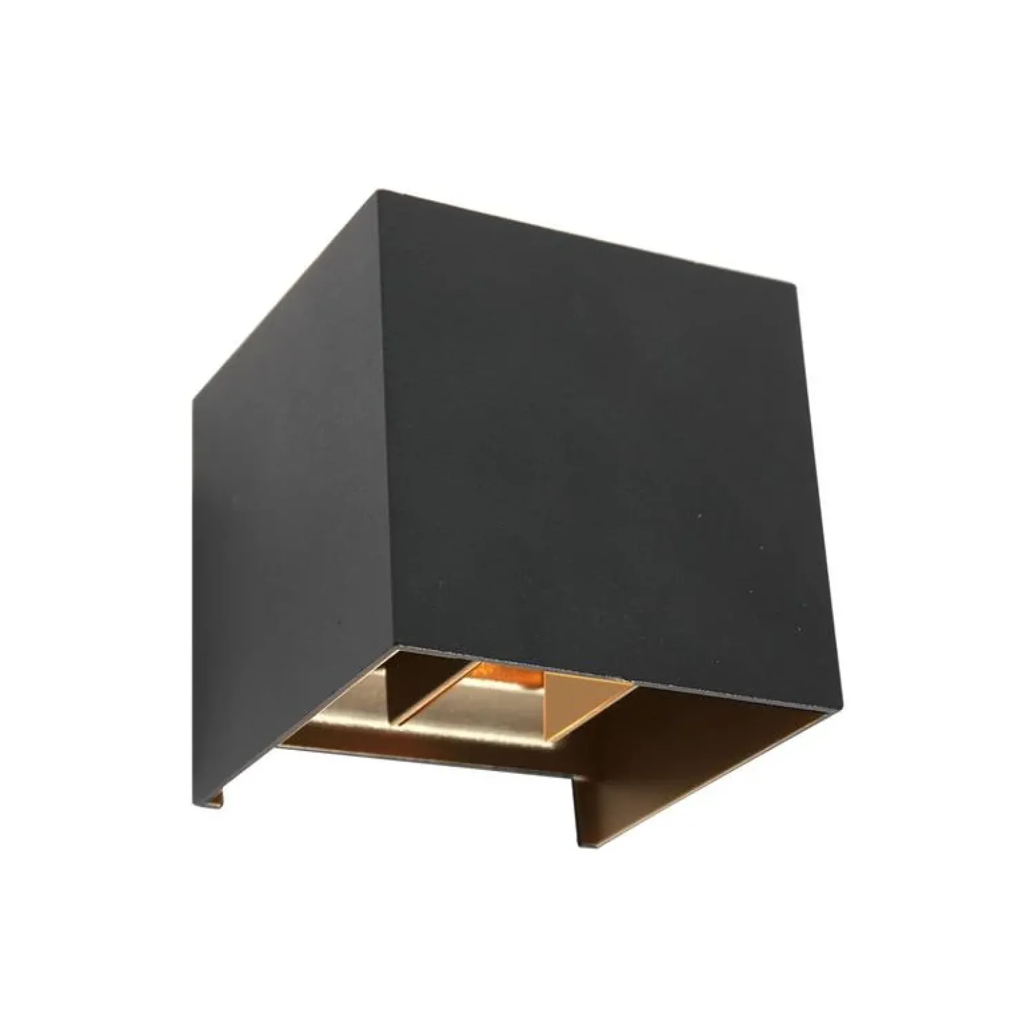 Carcer 2-lichts Buitenlamp vierkant XL Zwart Schemer sensor