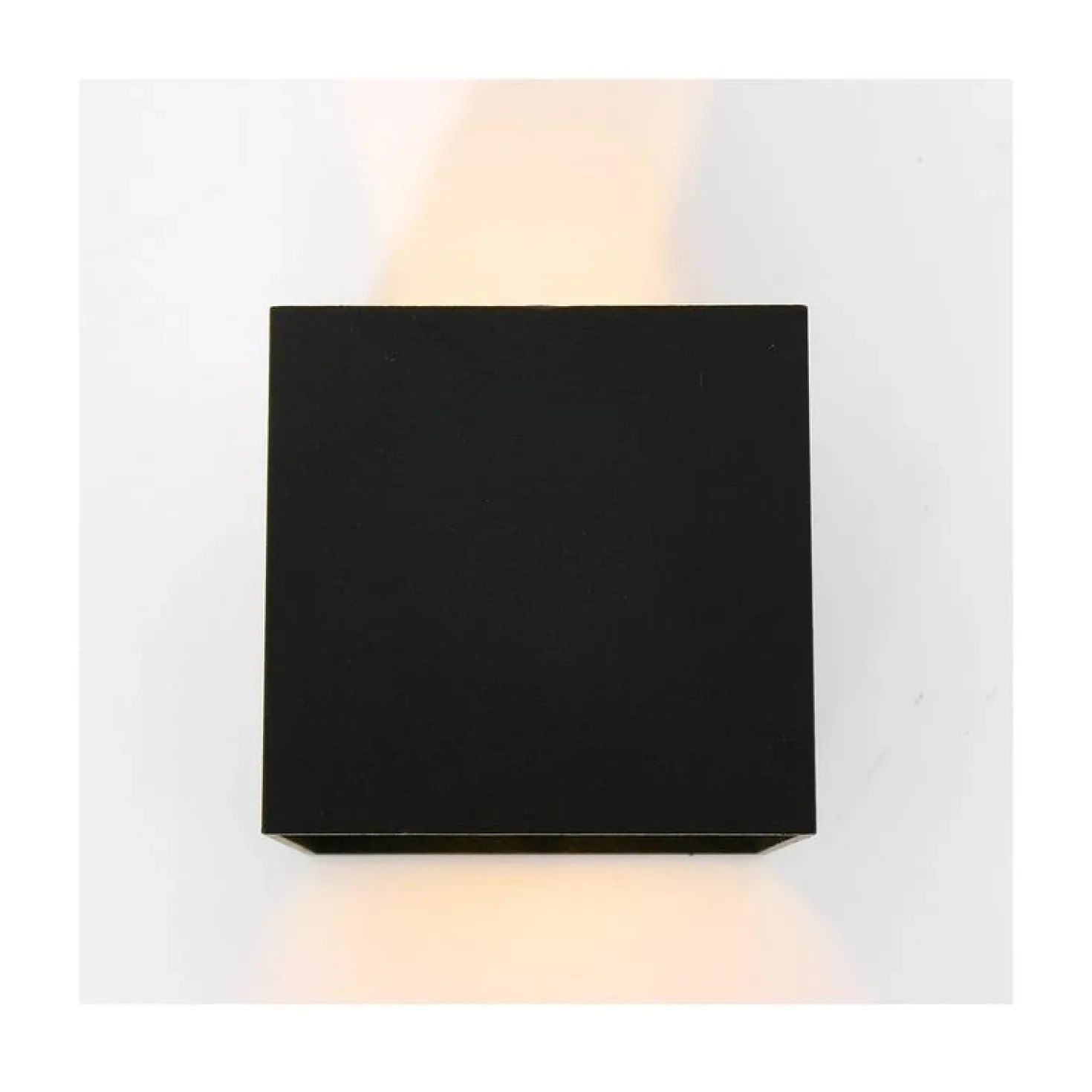 Carcer 2-lichts Buitenlamp vierkant XL Zwart Schemer sensor