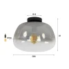 Carlos 1-lichts Plafondlamp Smoke glas