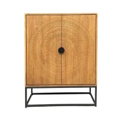 Carved Wandkast Naturel 140cm