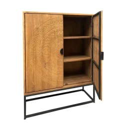 Carved Wandkast Naturel 140cm