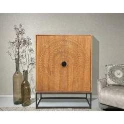 Carved Wandkast Naturel 140cm