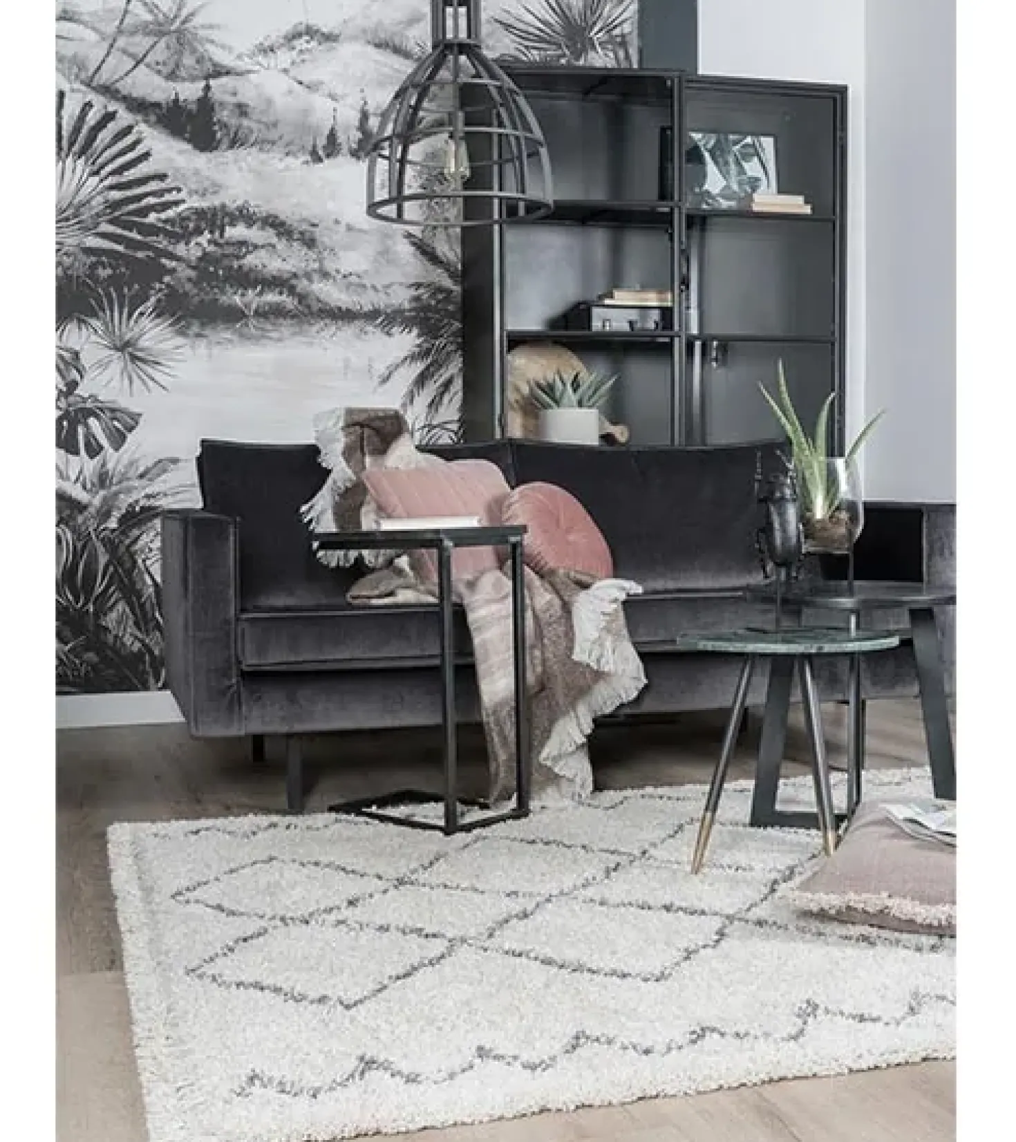 Casablanca vloerkleed hoogpolig rechthoek creme