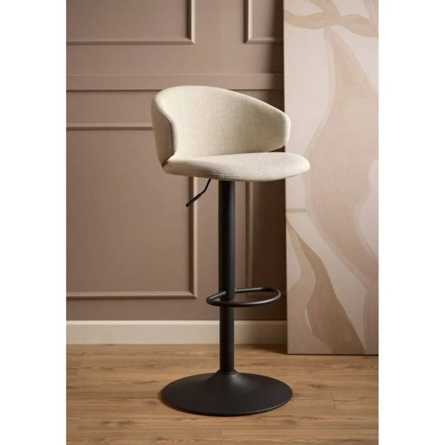 Casaro Barkruk Lichtbeige met zwarte poot