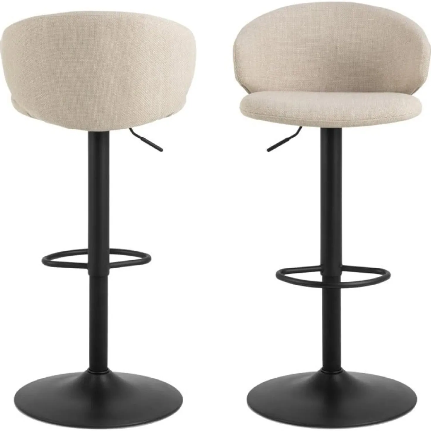 Casaro Barkruk Lichtbeige met zwarte poot