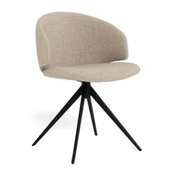 Casaro Eetkamerstoel Lichtbeige met zwarte poot