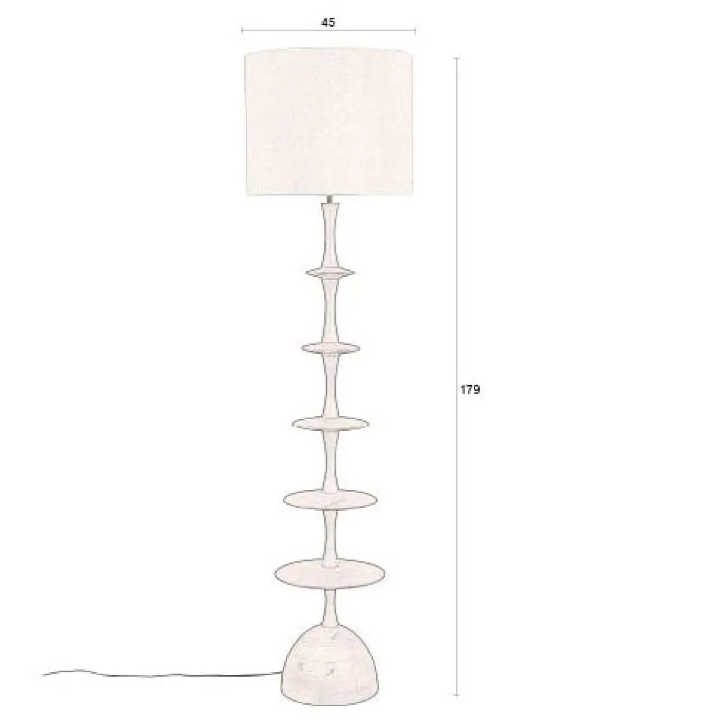 Cath 1-lichts Vloerlamp Walnoot