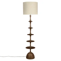 Cath 1-lichts Vloerlamp Walnoot