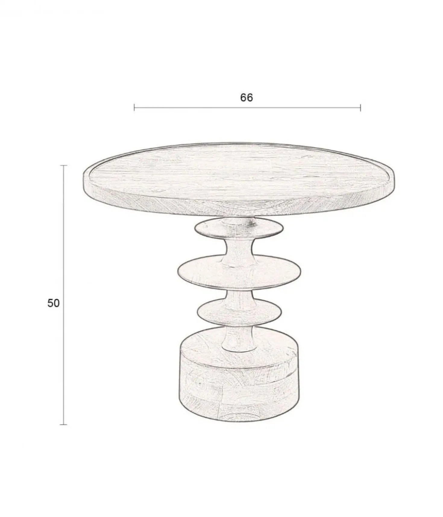 Cath Salontafel Walnoot 66cm