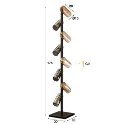 Celia 8-lichts Vloerlamp 2-kleurig glas