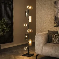 Celia 8-lichts Vloerlamp 2-kleurig glas