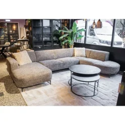 Celine Hoekbank (Divan rond links + 2,5 zits zonder armen + Longchair rond rechts)