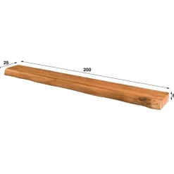 Charles Wandplank/Tv meubel Acaciahout 200cm