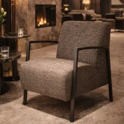Charlie fauteuil met metalen armleuning
