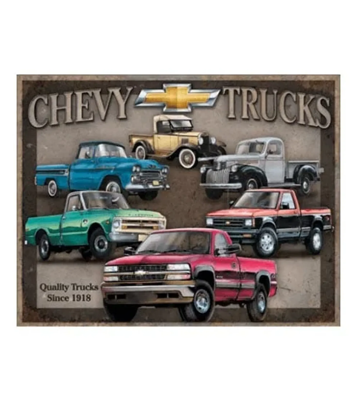 Chevy Trucks - metalen bord