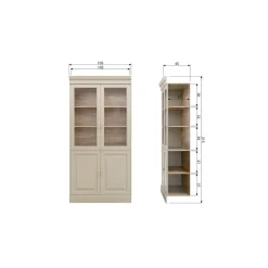 Chow Vitrinekast grenen beige 105cm