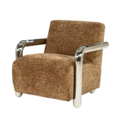Chromette Fauteuil Bruin met chrome