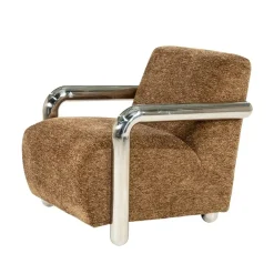 Chromette Fauteuil Bruin met chrome