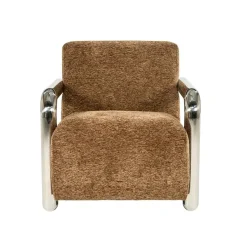 Chromette Fauteuil Bruin met chrome