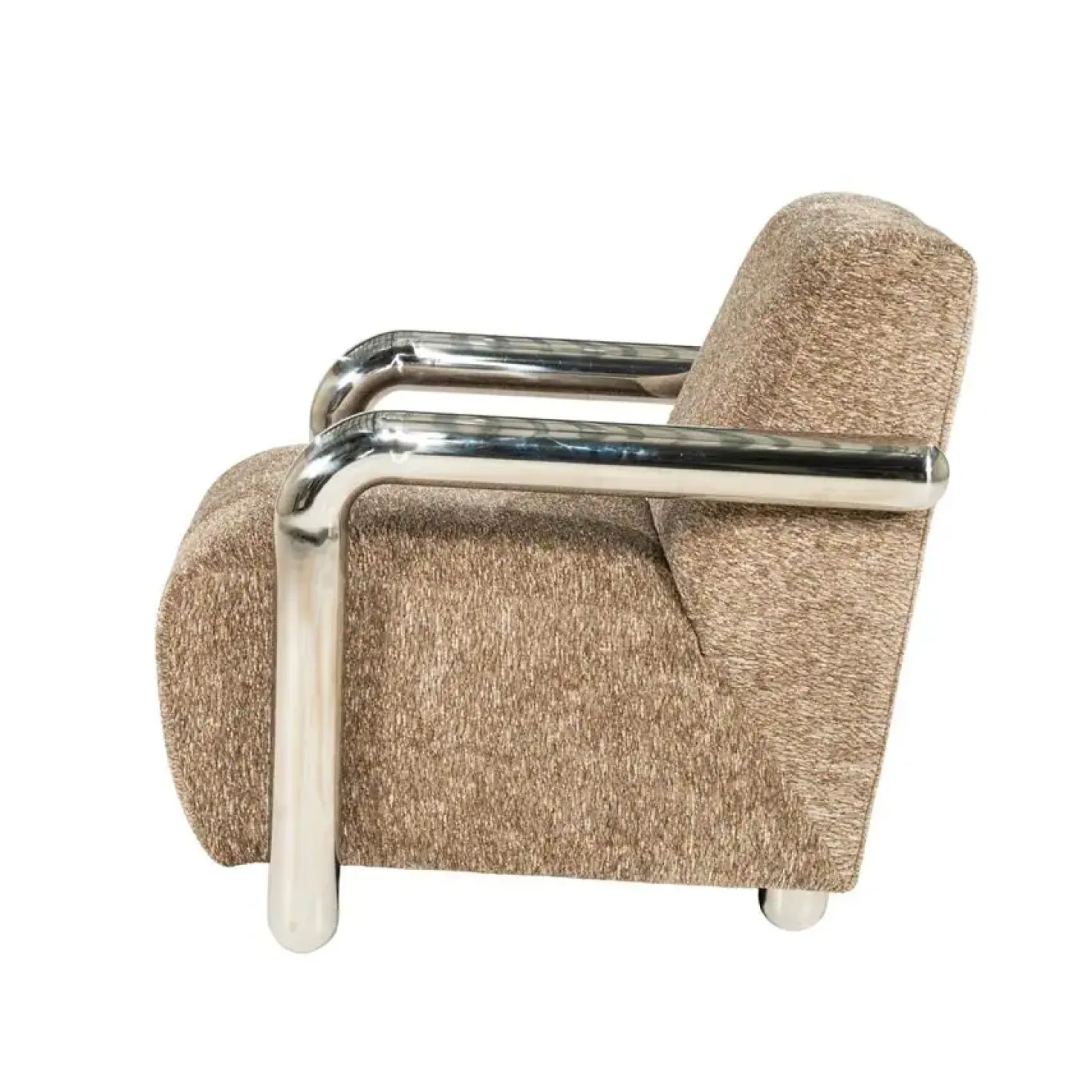 Chromette Fauteuil Taupe met chrome