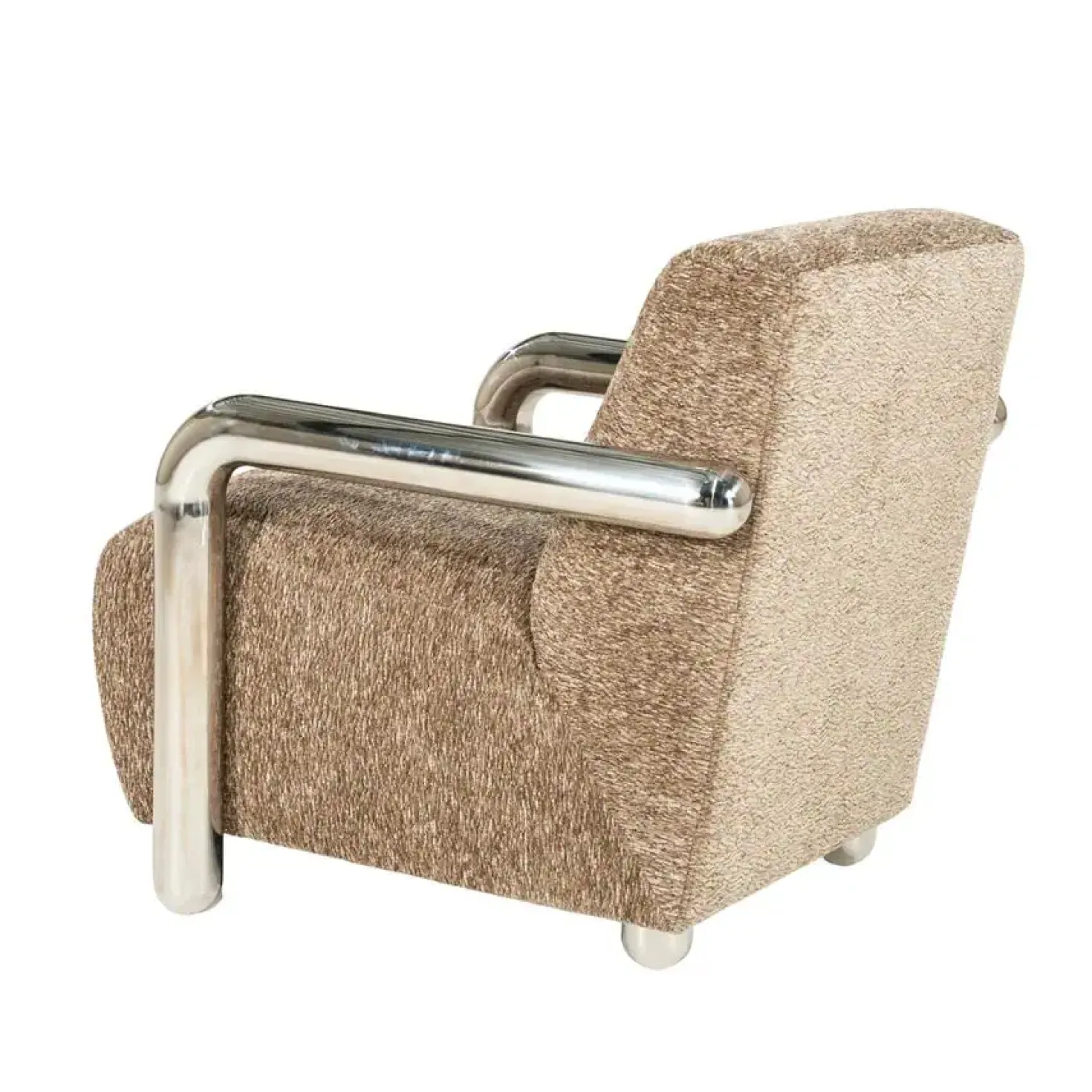 Chromette Fauteuil Taupe met chrome