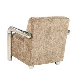 Chromette Fauteuil Taupe met chrome