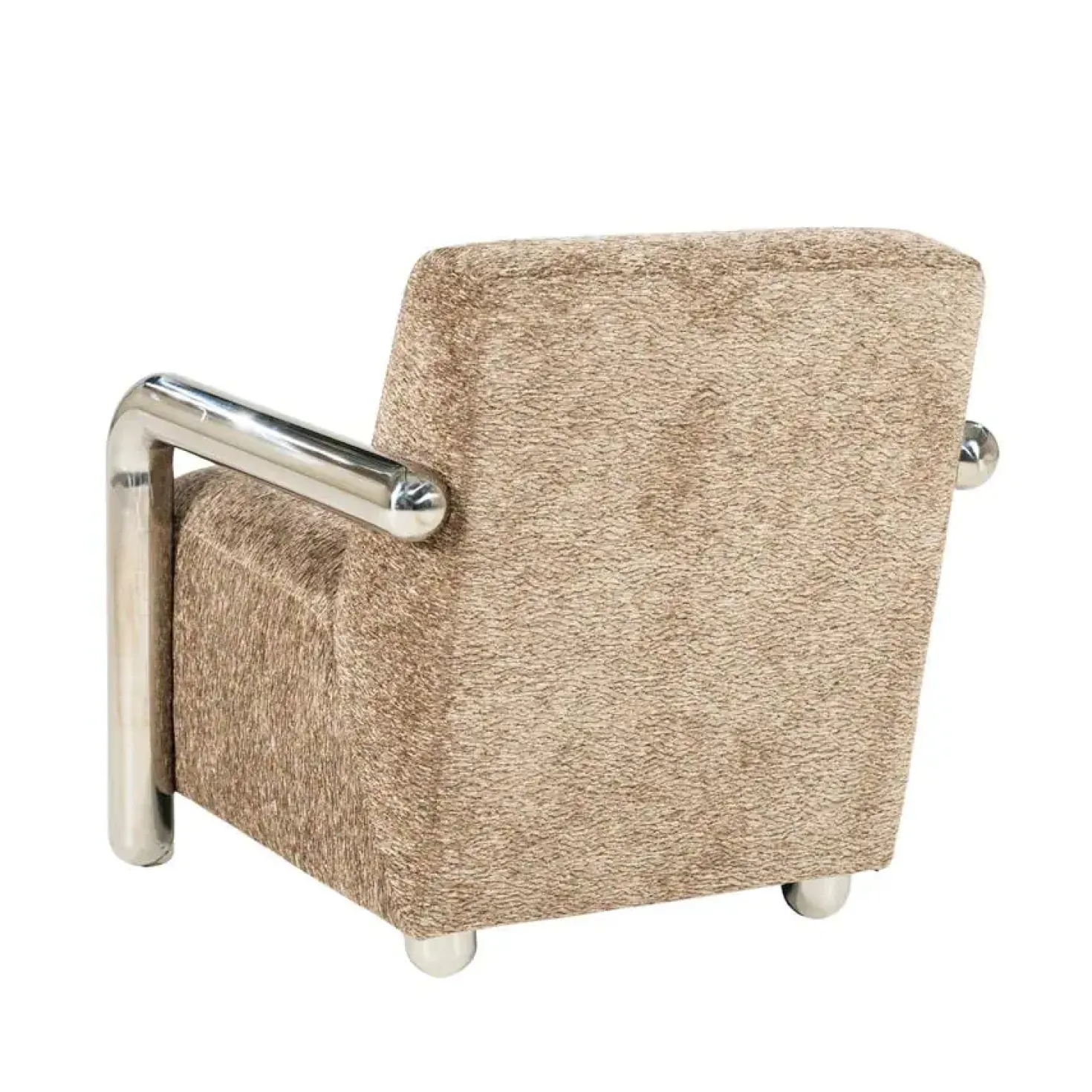 Chromette Fauteuil Taupe met chrome