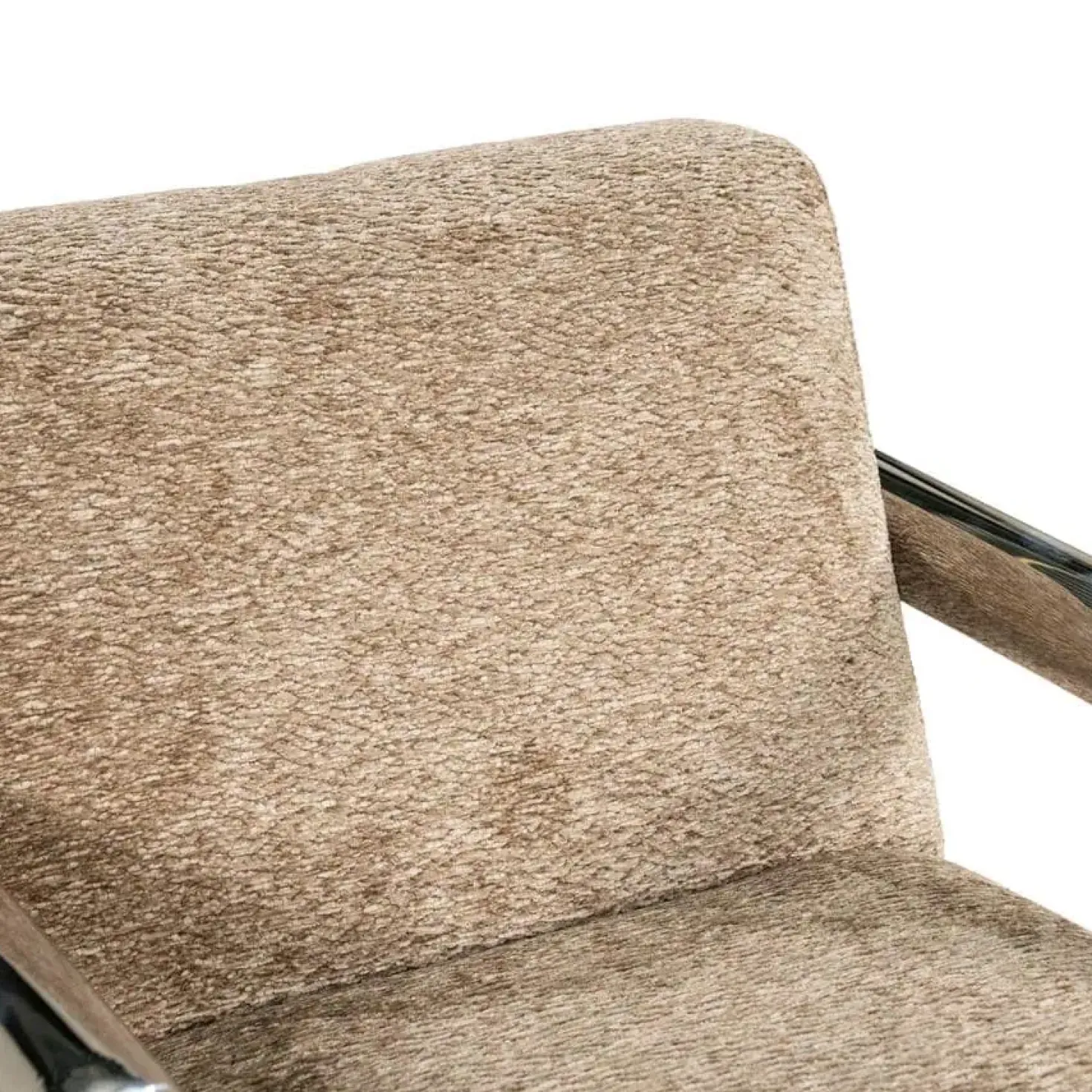 Chromette Fauteuil Taupe met chrome