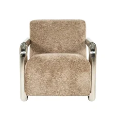 Chromette Fauteuil Taupe met chrome