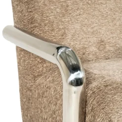 Chromette Fauteuil Taupe met chrome