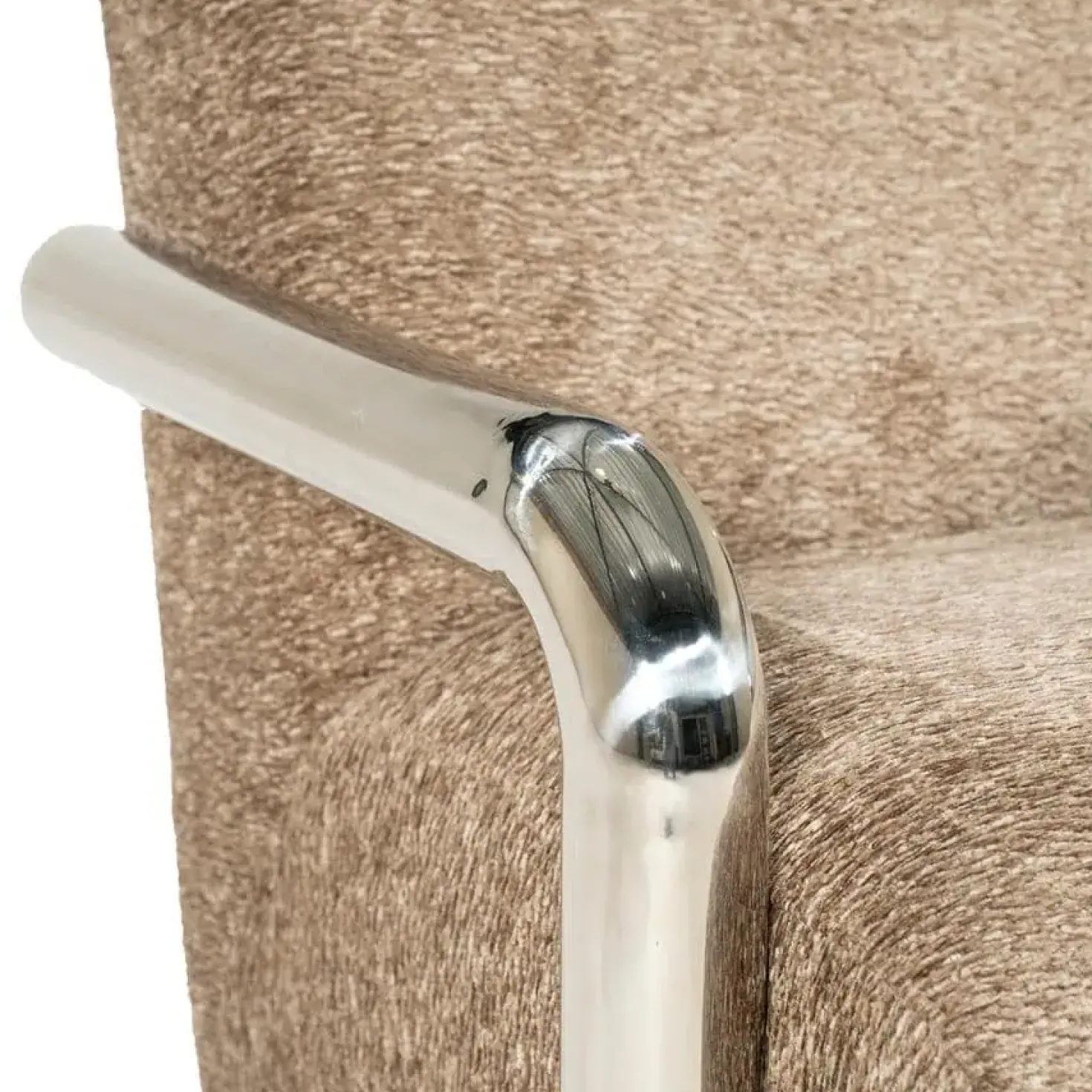 Chromette Fauteuil Taupe met chrome