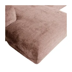 Cloud Chaise longue bank links chenille taupe/roze