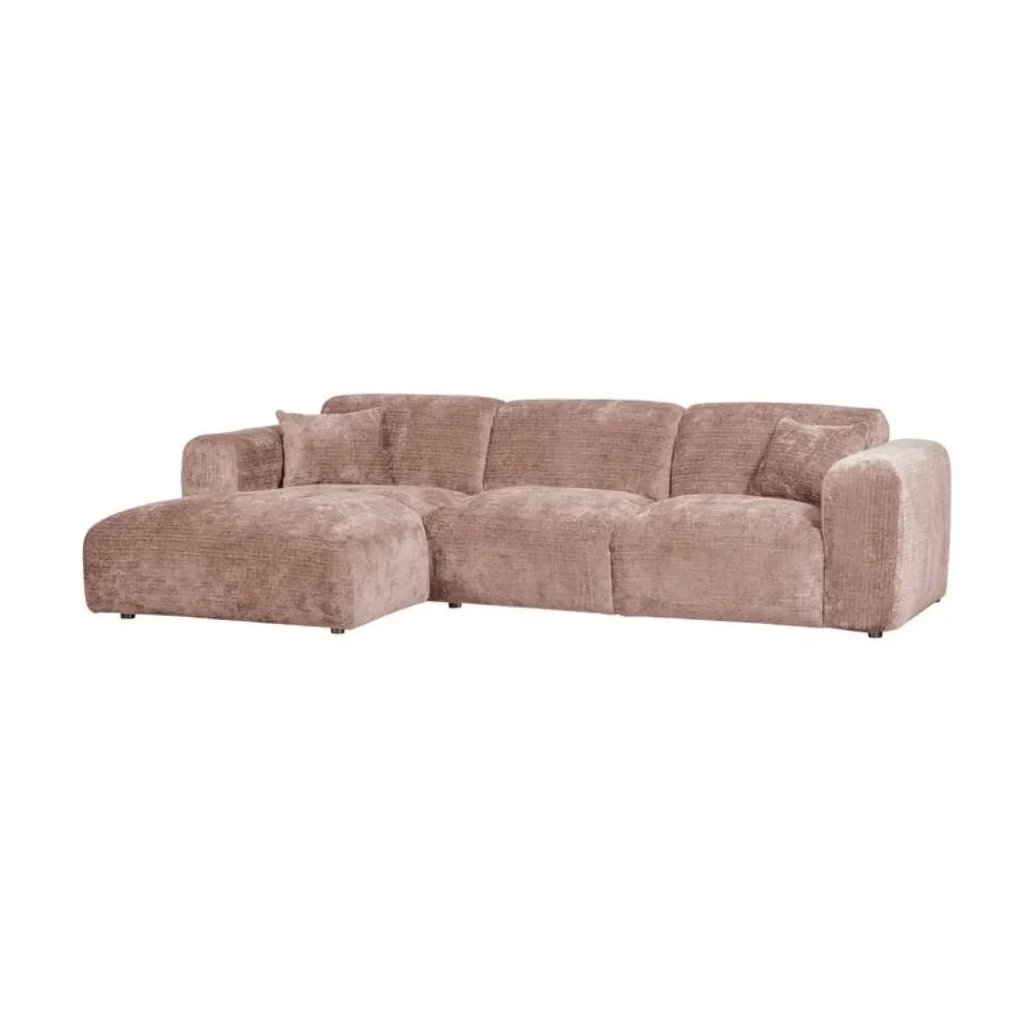 Cloud Chaise longue bank links chenille taupe/roze