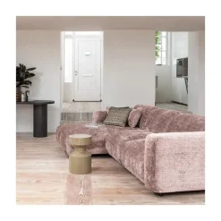 Cloud Chaise longue bank links chenille taupe/roze