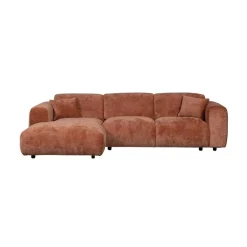 Cloud Chaise longue bank links chenille terracotta