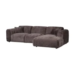 Cloud Chaise longue bank rechts chenille bruin