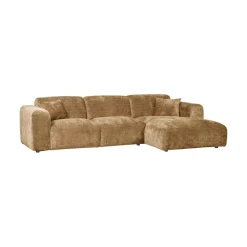 Cloud Chaise longue bank rechts chenille geel