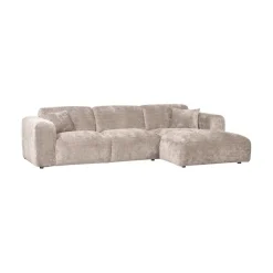 Cloud Chaise longue bank rechts chenille naturel