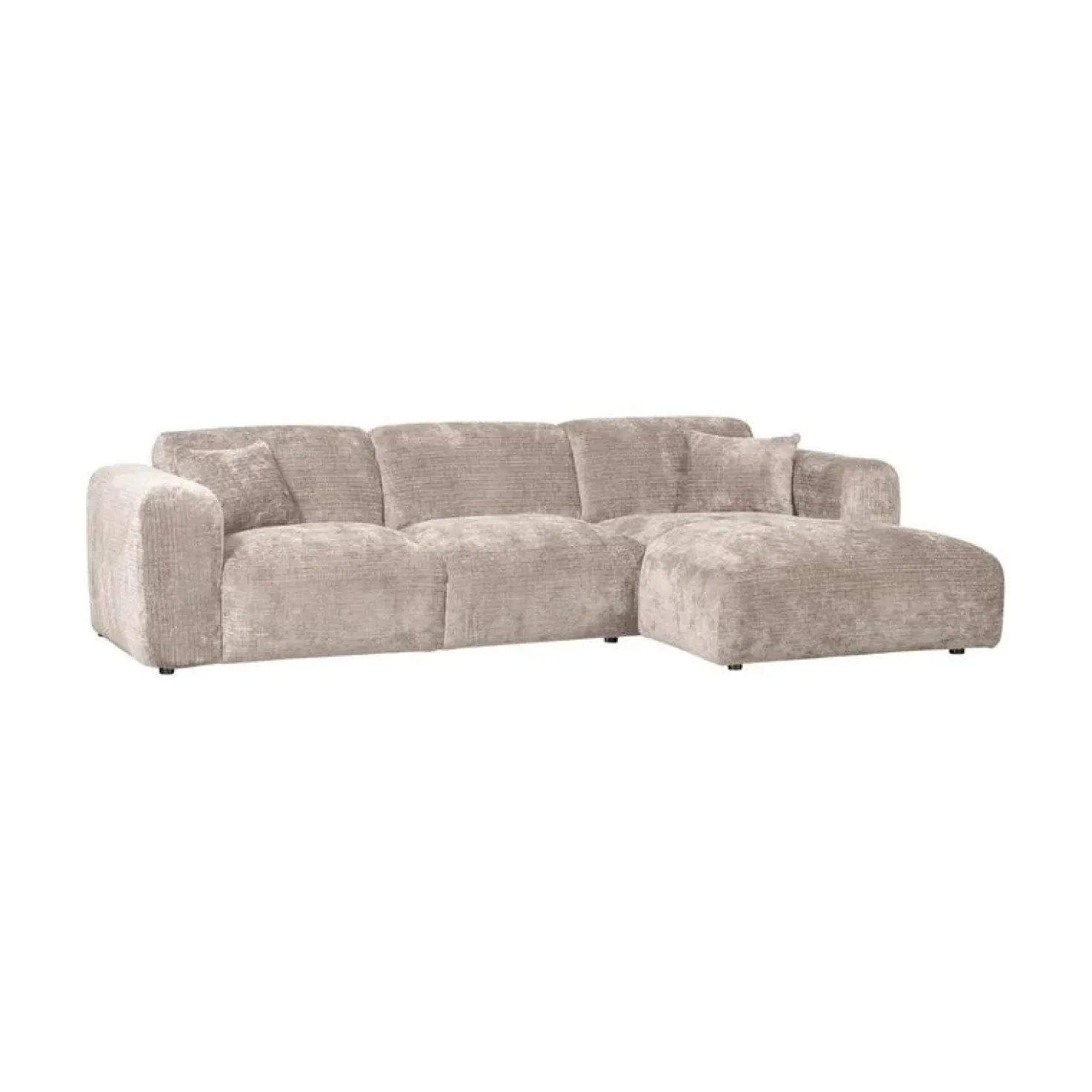 Cloud Chaise longue bank rechts chenille naturel